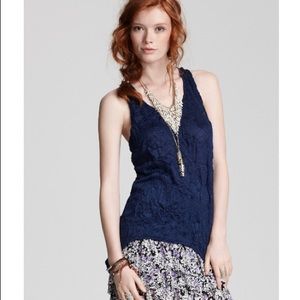 Free People Women's Blue Glitter Crinkle Tunic